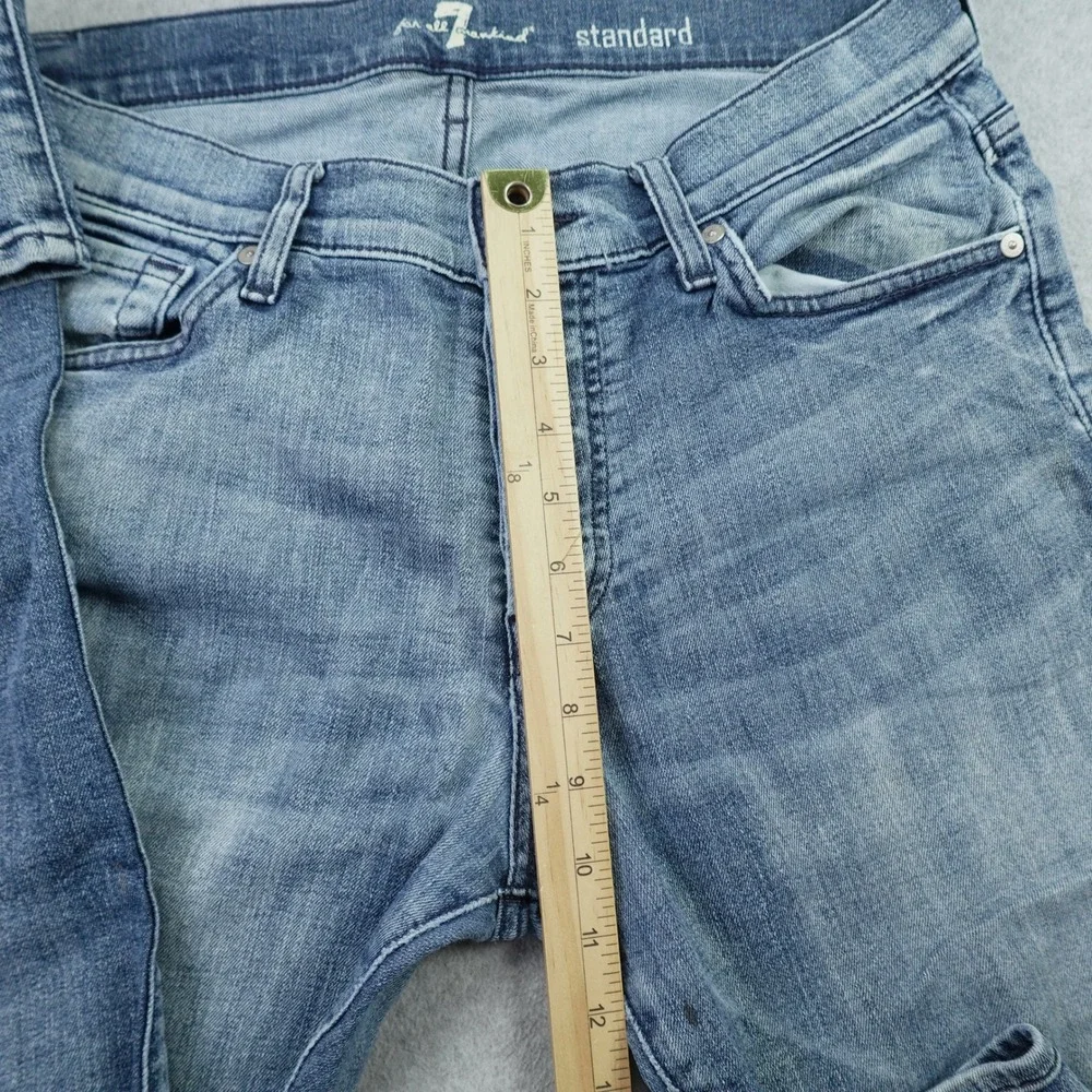 7 For All Mankind Jeans Mens 33 Blue Standard Straight Leg Button Fly Denim